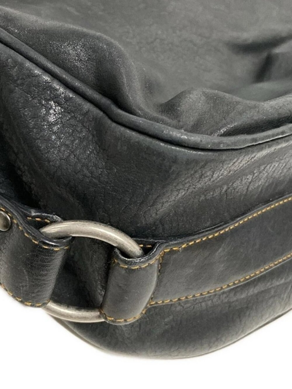 DIOR/ChristianDior Gaucho Black Brown Leather Shoulder Bag - Picture 14 of 15